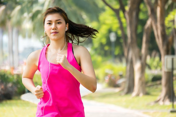 woman pink running