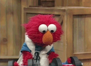 Elmo exercising